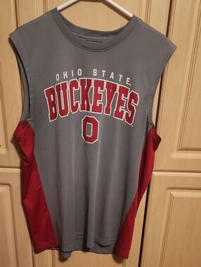 Campus Heritage Ohio State Buckeyes Gray and Red Sleeveless Jersey